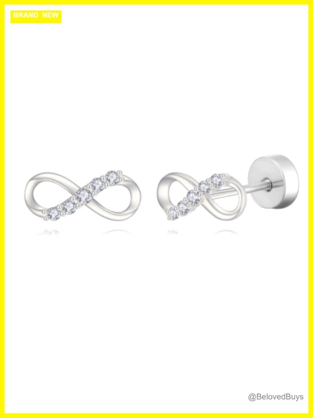 Sterling Silver Lab Grown Diamond Infinity Stud Earrings for Women